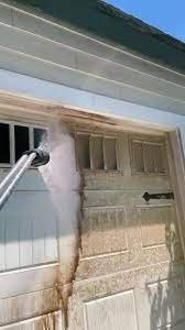 garage door being washed