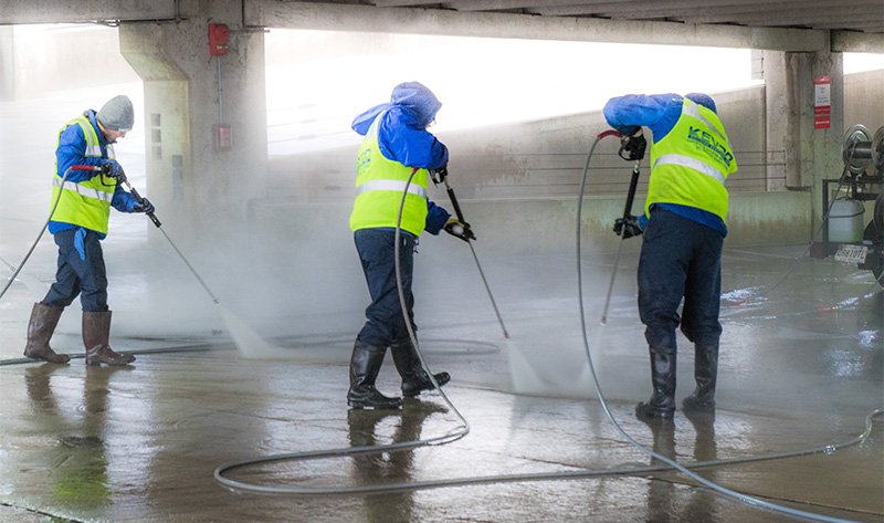 power wash parking lot